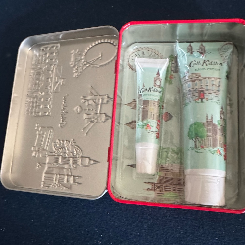 Cath Kidston London Landmarks Tin with lip balm & hand cream set inside! Zoom in